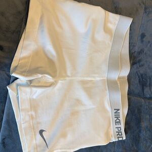 Nike Women's White Pro Shorts, Dri-Fit
